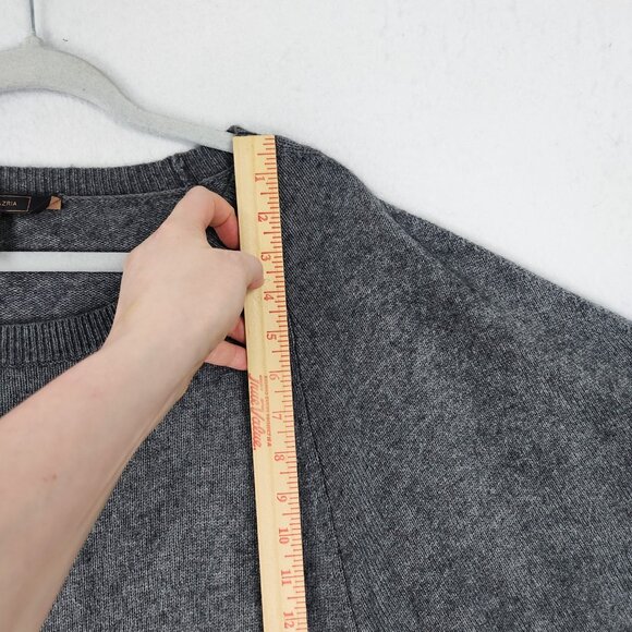 BCBG MaxAzria Sweater Womens Large Gray Wool Cashmere Blend Short Sleeve Tunic - Picture 5 of 11